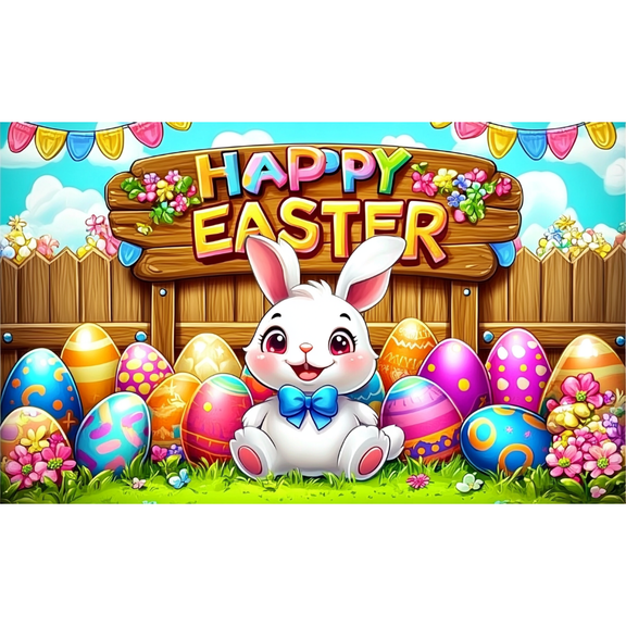 LUUFILx Easter Banner Easter Bunny Egg Decoration Background Hanging Door Banner for Easter Party Home Patio Door Decoration
