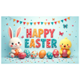 thumbnail image 1 of LUUFILx Easter Bunny Chick Happy Easter Banner Spring Festival Decoration Backdrop Colorful Eggs Photography Props Holiday Party Supplies Children's Room Decor, 1 of 7