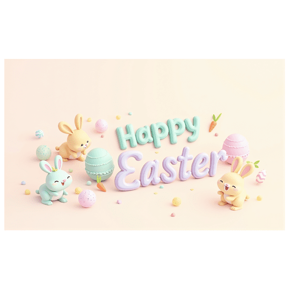 LUUFILx Easter Bunny Decorative Banner Background Pastel Colors Backdrop for Party Photo Shoot Home Decor Spring Celebration Happy Easter Sign Holiday Event
