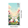 thumbnail image 1 of LUUFILx Easter Bunny Flower Banner Backdrop Spring Party Decor Egg Decorations Birthday Happy Photography Props Background Banners Baby Shower, 1 of 8