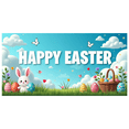 thumbnail image 1 of LUUFILx Easter Celebration Backdrop Colorful Eggs Rabbit Basket Flowers Spring Party Background Banner Outdoor Decorations Photography Props Happy Festive, 1 of 8