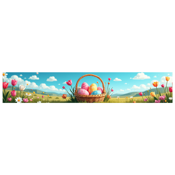 LUUFILx Easter Decorations Backdrop Banner Spring Festival Garden Party Easter Egg Hunt Celebration Photography Props Vibrant Outdoor Decor Scenic Background