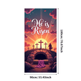 thumbnail image 1 of LUUFILx Easter Wall Banner Backdrop Cross He is Risen Religious Background Spring Celebration Church Decoration Photography Props Christian Decor, 1 of 8