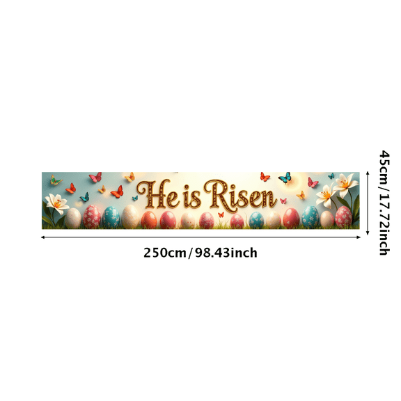 LUUFILx Easter Wall Banner Backdrop Cross He is Risen Religious Background Spring Celebration Church Decoration Photography Props Christian Decor