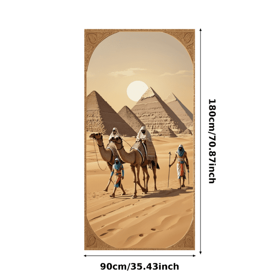 LUUFILx Egyptian Themed Desert Pyramid Scene Backdrop Banner Party Decorations
