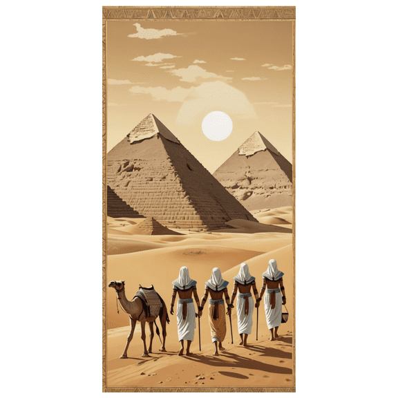 LUUFILx Egyptian Themed Desert Pyramid Scene Backdrop Banner Party Decorations