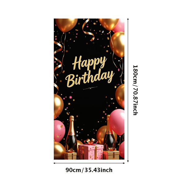 LUUFILx Elegant 65th Birthday Backdrop Banner Decorations for Party Supplies Photography Props Golden Glitter Background Happy Celebration Anniversary