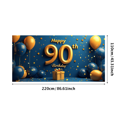 thumbnail image 1 of LUUFILx Elegant 90th Birthday Banner Party Decoration Backdrop Happy Birthday Background Golden Anniversary Celebration Photography Props Decors Supplies, 1 of 8