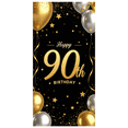 thumbnail image 1 of LUUFILx Elegant 90th Birthday Banner Party Decoration Backdrop Happy Birthday Background Golden Anniversary Celebration Photography Props Decors Supplies, 1 of 1