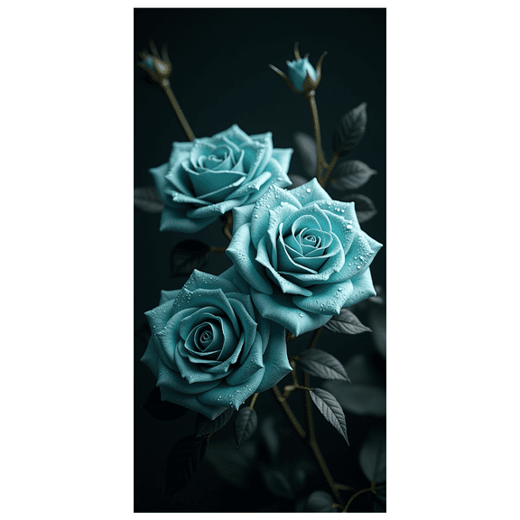 LUUFILx Elegant Blue Rose Backdrop Banner for Wedding Party Photo Decors Floral Background Backdrop Photography Banner Event Celebrations Party Supplies