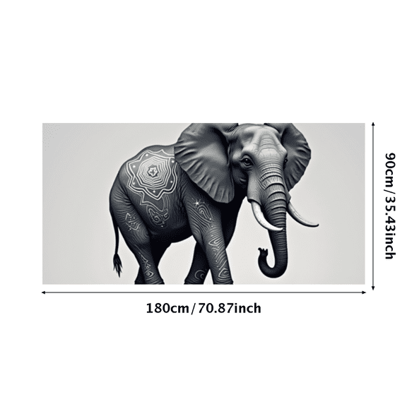LUUFILx Elephant Themed Decorative Banner, Backdrop with Intricate Patterns, Party Decorations