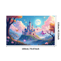 LUUFILx Fairy Tale Castle Backdrop Decor Photography Props Scenic Backdrop Background Photo Booth Party Supplies Enchanted Party Birthday Decorations Banner