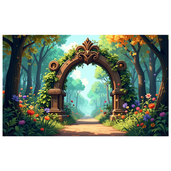 LUUFILx Fairy Tale Forest Themed Decorative Archway Banner for Garden Parties Backdrops Photography Birthday Decoration Magic Woodland Path Background