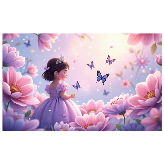 LUUFILx Fairy Tale Princess Garden Banner Backdrop Photography Baby Shower Event Birthday Party Background Decoration Wall Hanging Butterfly Flower