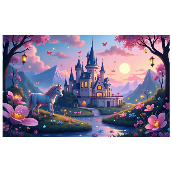 LUUFILx Fantasy Castle Backdrop Banner for Events and Decorations Enchanting Scenic Background for Fairytale Parties Imaginary Celebrations Photography Props