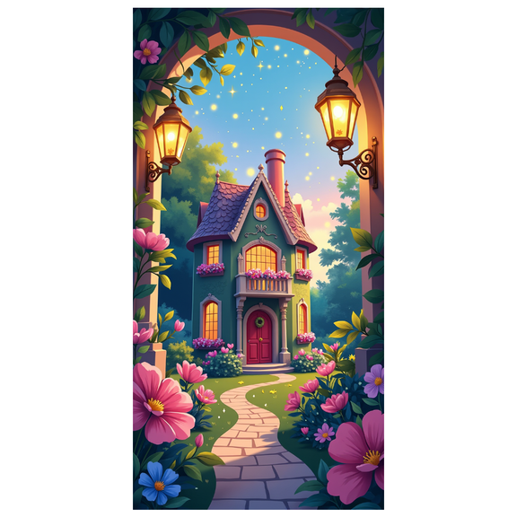 LUUFILx Fantasy Fairytale Backdrop With Enchanting Floral Pathway Ideal For Wedding Decorations Photography Props Garden Party Background Fairy Tale Decor