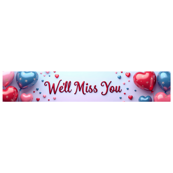 LUUFILx Farewell Balloon Banner Backdrop with Colorful Heart Decorations for Goodbye Party Retirement Going Away Event We Will Miss You Party Supplies
