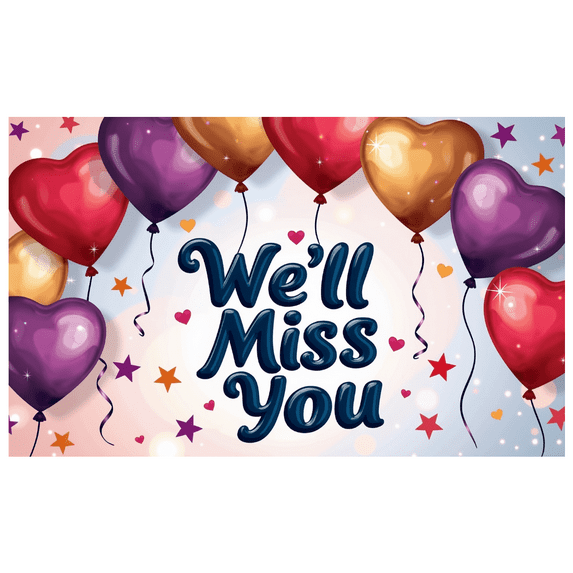 LUUFILx Farewell Balloon Banner Backdrop with Colorful Heart Decorations for Goodbye Party Retirement Going Away Event We Will Miss You Party Supplies