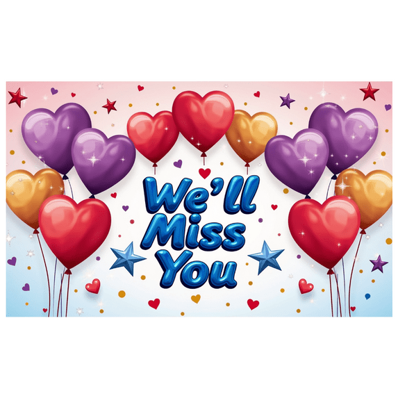 LUUFILx Farewell Balloon Banner Backdrop with Colorful Heart Decorations for Goodbye Party Retirement Going Away Event We Will Miss You Party Supplies