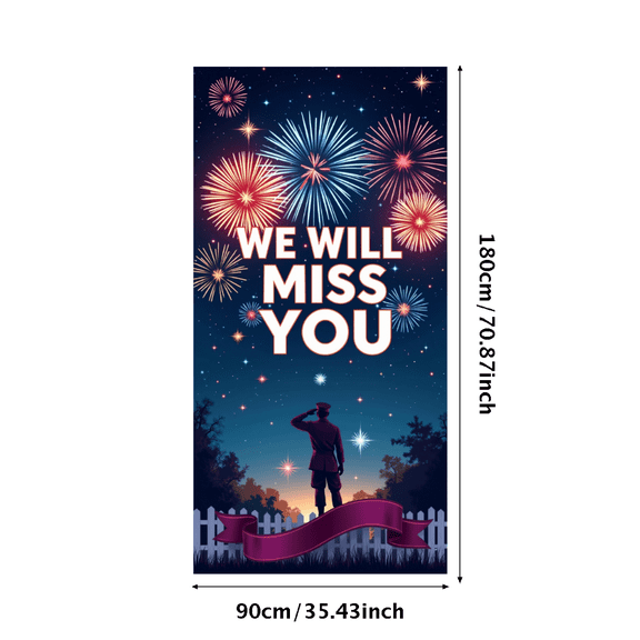 LUUFILx Farewell Celebration Backdrop Banner We Will Miss You Party Decoration Background Retirement Event Photo Prop Graduation Vintage Theme Decor