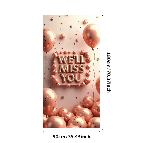 LUUFILx Farewell Decoration Backdrop Banner Party Supplies Confetti Stars Balloons Miss You Celebration Event Background Photography Props