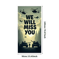 LUUFILx Farewell Military Banner We Will Miss You Backdrop Decor Party Supplies Celebration Event Decoration Backdrop Banner Photography Props