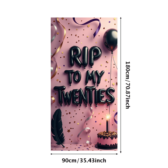 LUUFILx Farewell Twenties Banner Backdrop Balloons Birthday Party Decorations Cake Props Celebration Supplies Photography Background Twenties Event