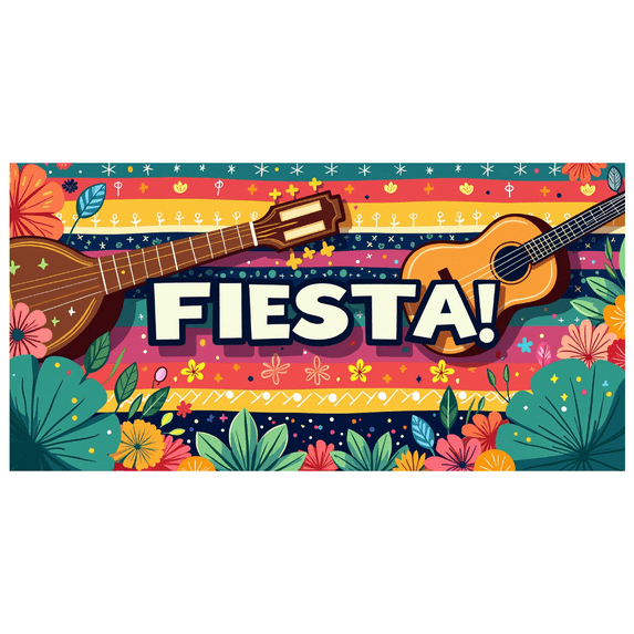 LUUFILx Fiesta Party Banner Vibrant Mexican Cactus Floral Event Background Festive Backdrop Decor Colorful Celebration Decorations Photography Props