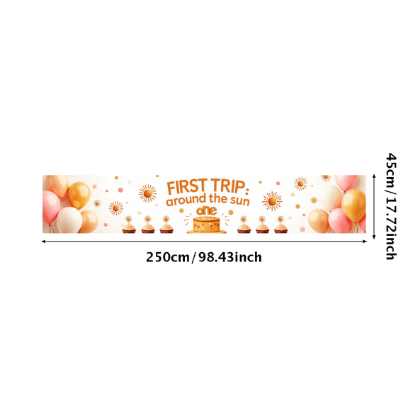 LUUFILx First Birthday Sun Trip Balloon Backdrop Cupcake Photo Props Party Decoration Kids Banner Celebration Background Event Supplies