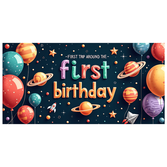 LUUFILx First Birthday Sun Trip Balloon Backdrop Cupcake Photo Props Party Decoration Kids Banner Celebration Background Event Supplies