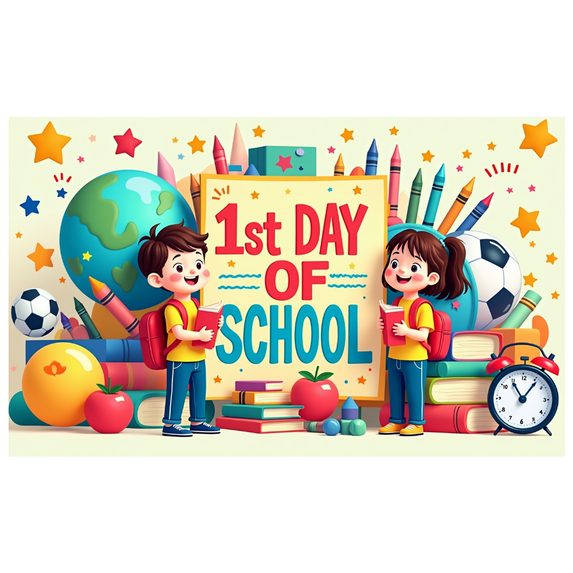 LUUFILx First Day of School Banner Backdrop Classroom Decor for Kids Photography Props Birthday Party Background Decorations Supplies Celebration