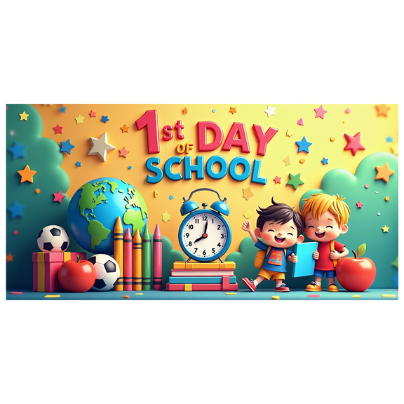 LUUFILx First Day of School Banner Backdrop Classroom Decor for Kids Photography Props Birthday Party Background Decorations Supplies Celebration