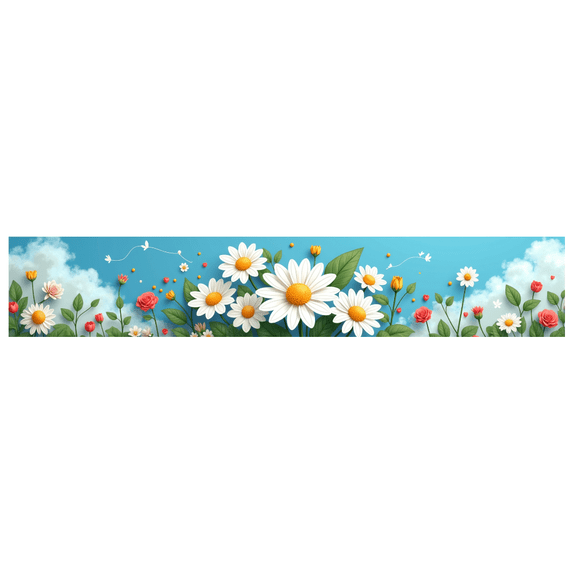 LUUFILx Floral Summer Banner Bright Daisy Garden Backdrop Wall Decorations Outdoor Photo Backdrop Party Supplies Wedding Spring Photography Props