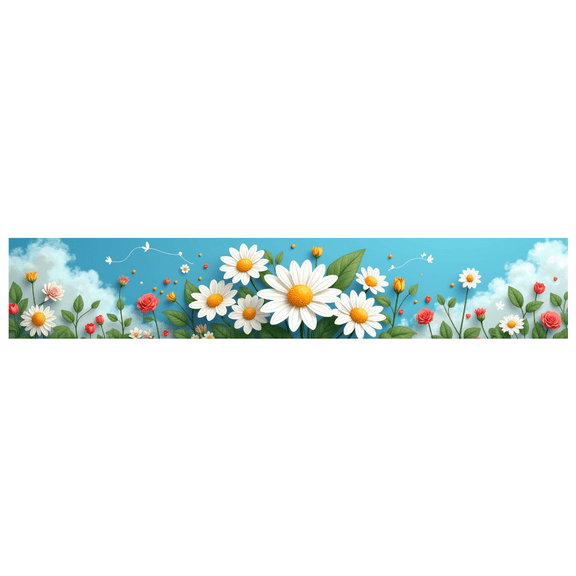 LUUFILx Floral Summer Banner Bright Daisy Garden Backdrop Wall Decorations Outdoor Photo Backdrop Party Supplies Wedding Spring Photography Props