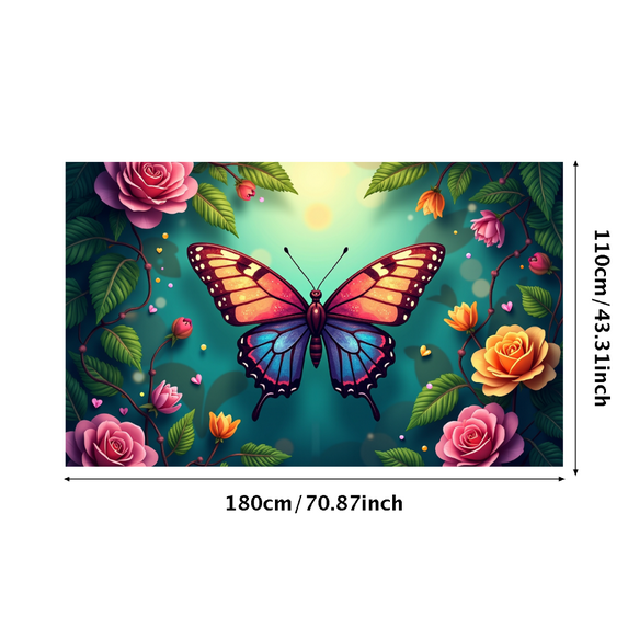 LUUFILx Floral Tulip Backdrop Banner with Spring Flowers for Garden Party Wedding Decoration Event Background Photography Prop Neon Decors Celebration