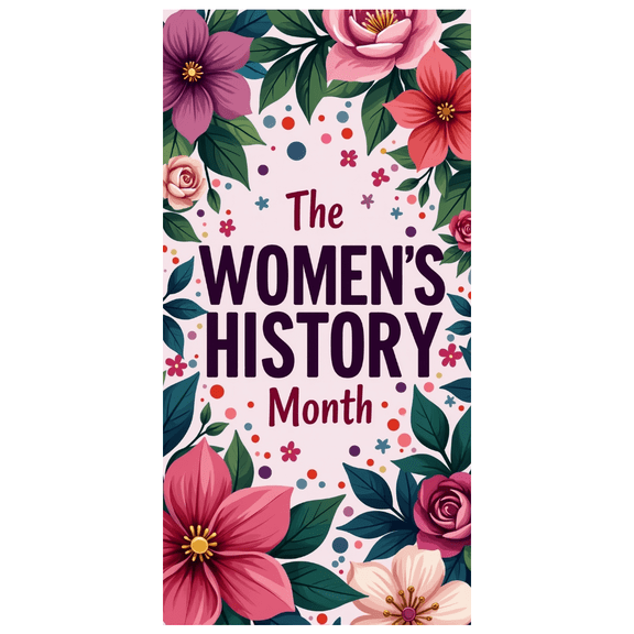 LUUFILx Floral Women's History Month Banner Background Backdrop Decor Celebration Classroom Wall Hanging Event March Flower Display Party Decoration Supplies