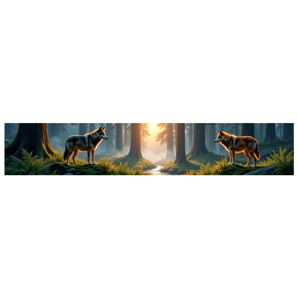 LUUFILx Forest Scene with Wolves Backdrop Banner Decorative Background ...
