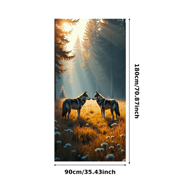 LUUFILx Forest Scene with Wolves Backdrop Banner Decorative Background