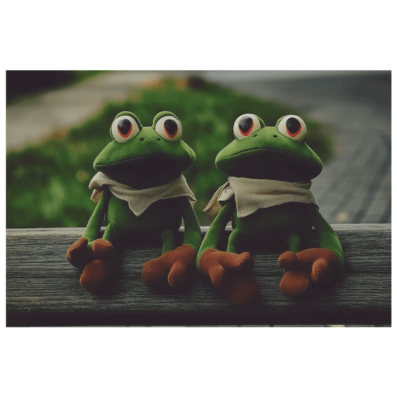 LUUFILx Frog Plush Character Banners Celebration Background Party Decor Event Showcase Backdrop Cute Animal Theme Display Green Friendship Stuffed Toy Setting