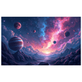 thumbnail image 1 of LUUFILx Galaxy Space Banner Backdrop Cosmic Universe Birthday Party Decorations Planet Scene Themed Background Photography Props Stars Astronomy Event Decor, 1 of 7