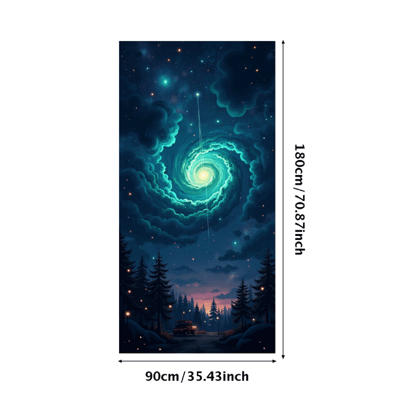LUUFILx Galaxy Spiral Night Sky Starry Forest Banner Backdrop Celestial Photography Background Party Event Home Decor Wall Art Camping Adventure