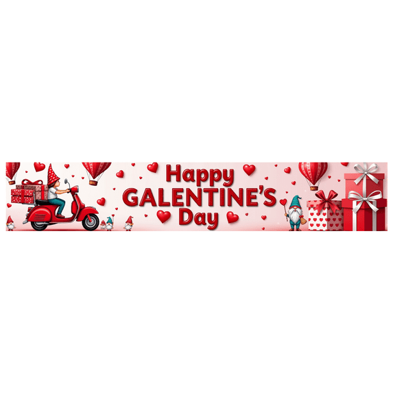 LUUFILx Galentine's Day Decorative Large Vertical Banner with Cupid Heart Gift Elements Event Backdrop Valentine Party Supplies Photo Props Festive Decor