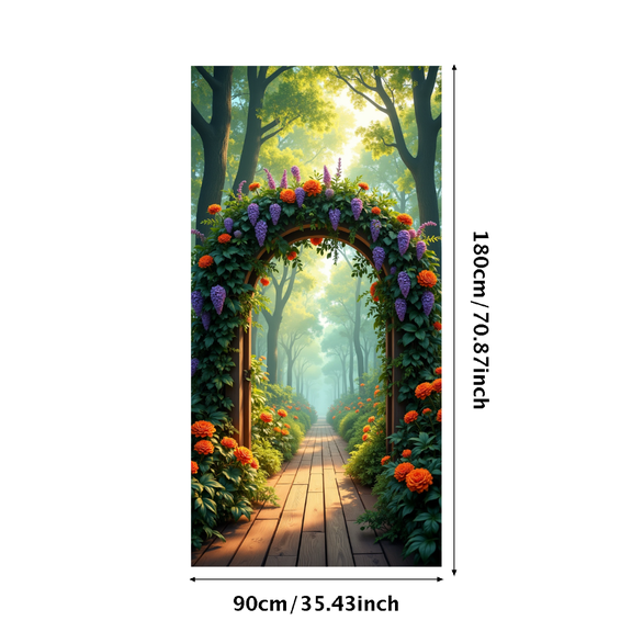 LUUFILx Garden Path Archway Backdrop Banner Scenic Floral Background Decoration for Parties Photography Wedding Events Garden Decor Outdoor Celebration