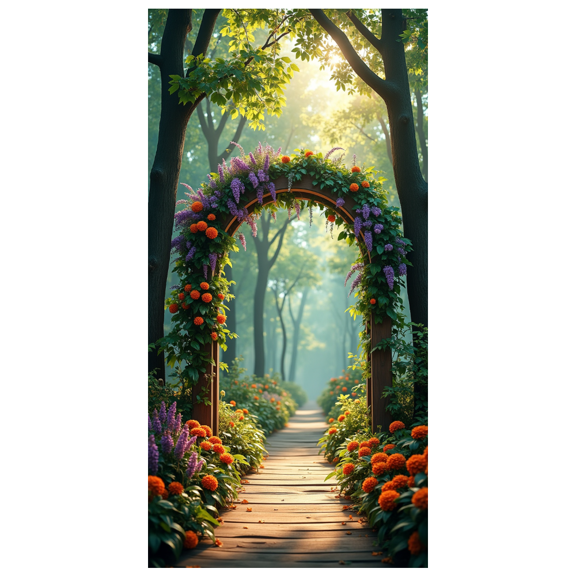 LUUFILx Garden Path Archway Backdrop Banner Scenic Floral Background Decoration for Parties Photography Wedding Events Garden Decor Outdoor Celebration