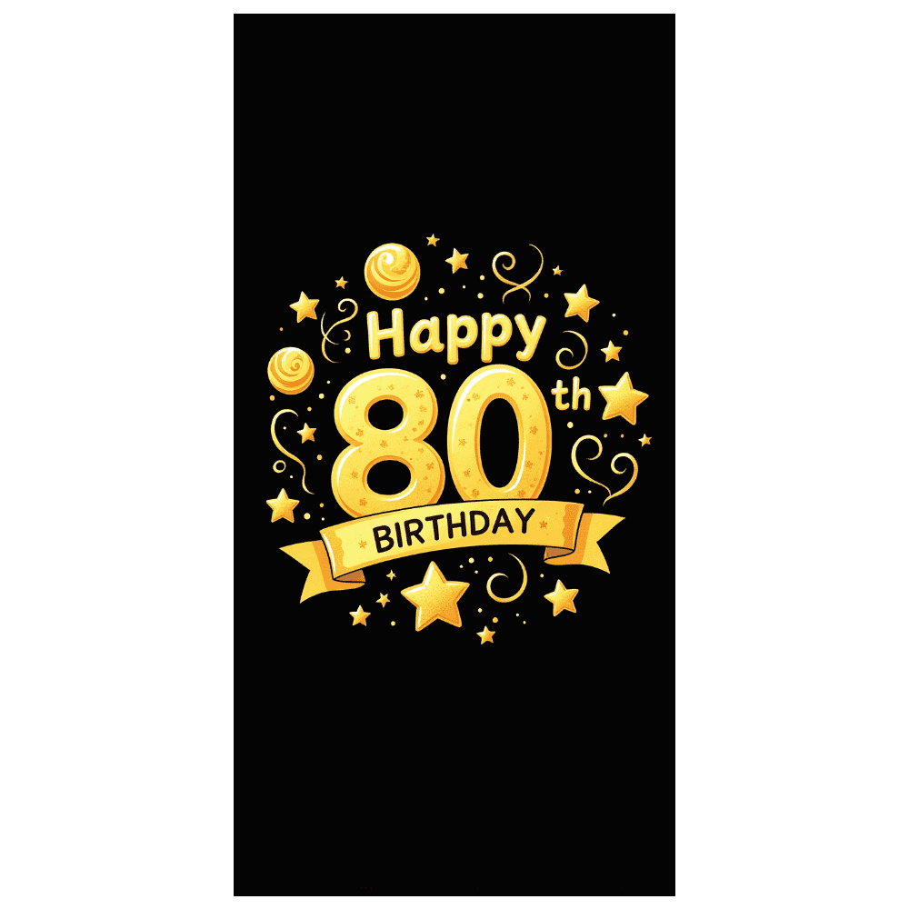 LUUFILx Gleaming Golden Happy 80th Birthday Banner with Star Balloon ...