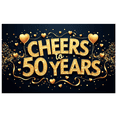 thumbnail image 1 of LUUFILx Gold Cheers to 50 Years Banner, Festive Decoration for Milestone Events and Celebrations, Backdrop for Anniversary Parties, Birthday Decors, Event Props, 1 of 9
