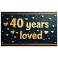 thumbnail image 1 of LUUFILx Golden 40 Years Loved Anniversary Party Banner Decorations Photography Props Background Backdrop Celebration Supplies Event Decor, 1 of 8