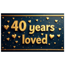 LUUFILx Golden 40 Years Loved Anniversary Party Banner Decorations Photography Props Background Backdrop Celebration Supplies Event Decor