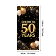 thumbnail image 1 of LUUFILx Golden 50th Anniversary Celebration Backdrop Banner for Party Decorations Event Supplies Birthday Background Photography Props Milestone Decor Festive, 1 of 7
