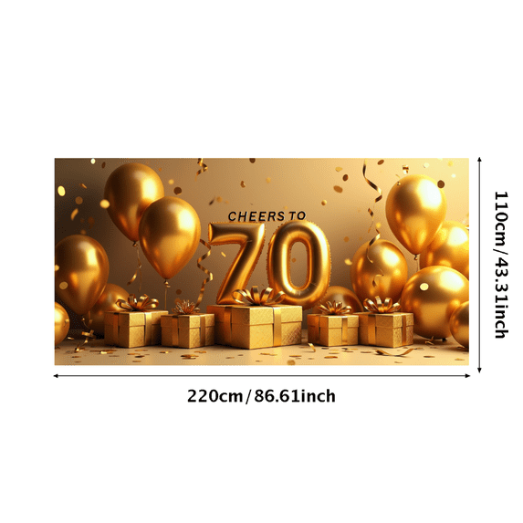 LUUFILx Golden Anniversary Celebration Banner Backdrop for Milestone Events and Parties Cheers to 70 Years with Decorative Background and Festive Decor Party Supplies